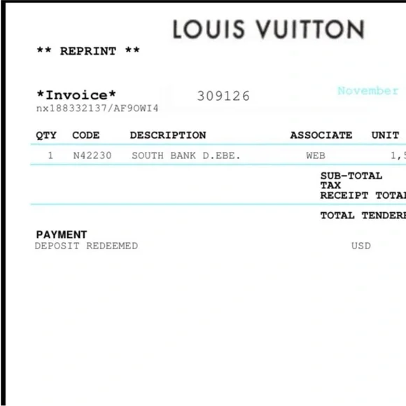 Louis Vuitton South Bank Damier Crossbody Shoulder Bag EBENE - Picture 15 of 15